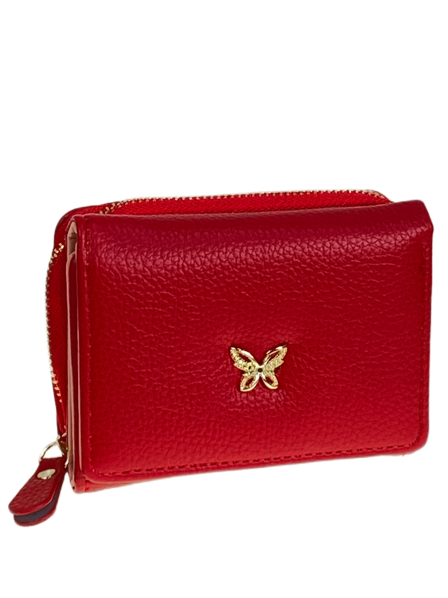 На фото 1 -  Женское портмоне из искусственной кожи, цвет красный