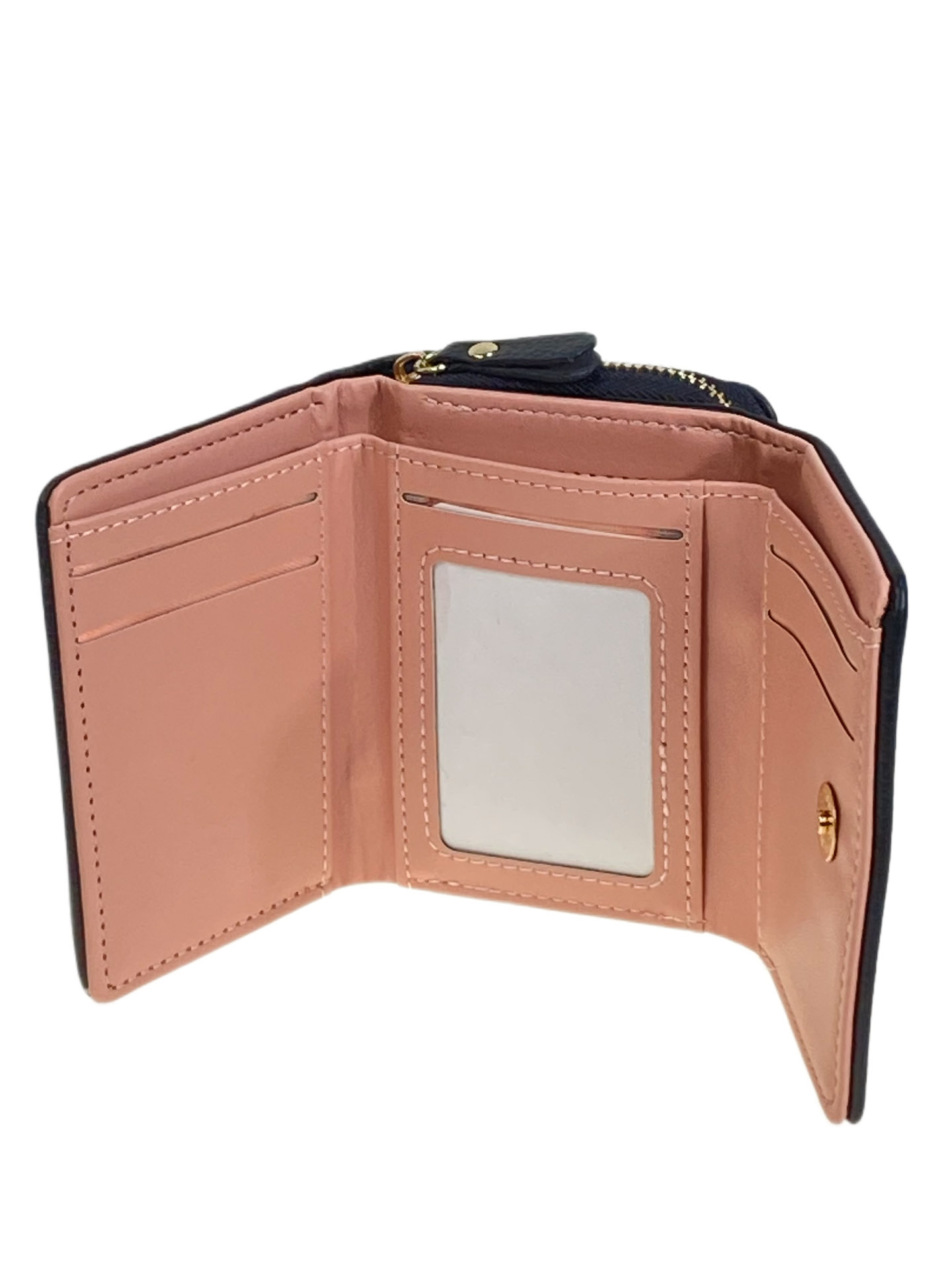 На фото 2 -  Женское портмоне из искусственной кожи, цвет черный