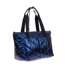 На фото 3 - Cтильная женская сумка-шоппер из водооталкивающей ткани, цвет синий