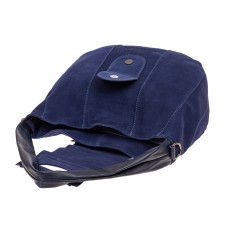 На фото 4 - Замшевая сумка с гортом, цвет синий