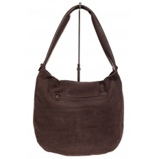 На фото 3 - Замшевая сумка с гортом, цвет коричневый