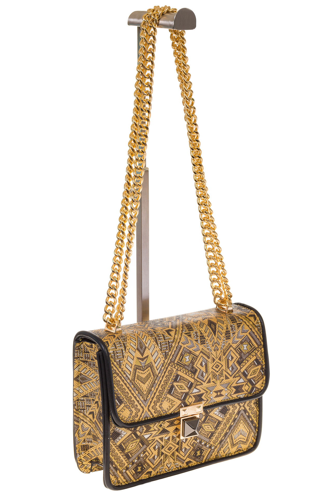 на фото Золотистая cross-body из искусственной кожи с орнаментом A052MJ5