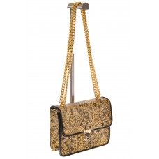на фото Золотистая cross-body из искусственной кожи с орнаментом A052MJ5