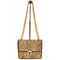 На фото 2 - Золотистая cross-body из искусственной кожи с орнаментом A052MJ5