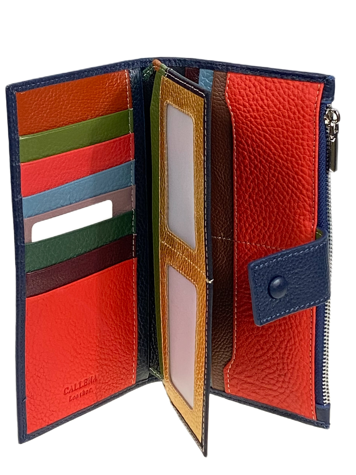 На фото 2 -  Женское портмоне из натуральной кожи, цвет синий