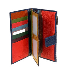 На фото 2 -  Женское портмоне из натуральной кожи, цвет синий