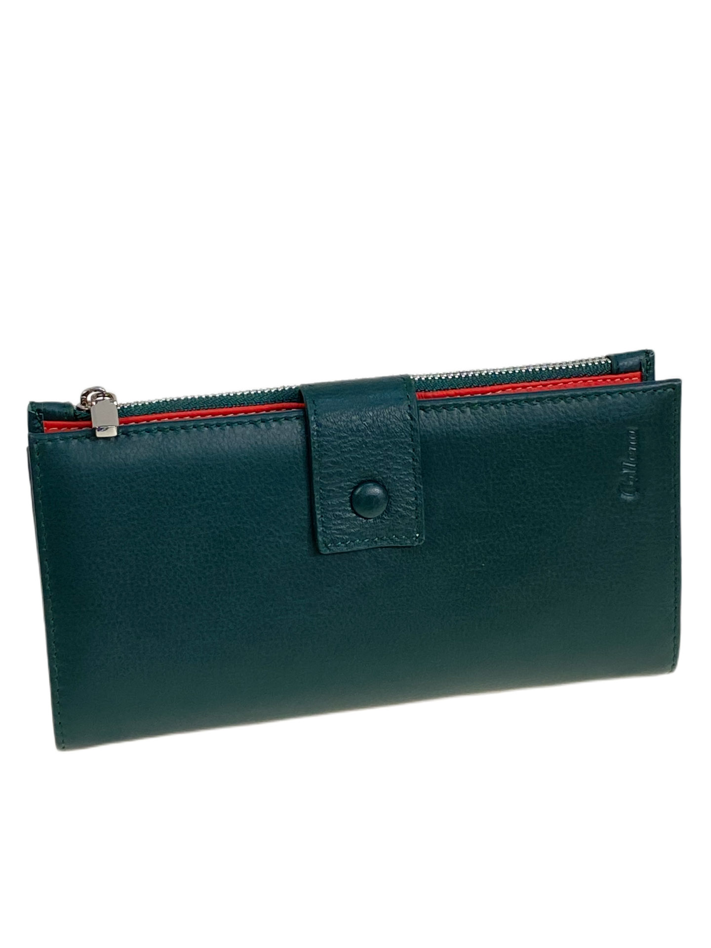 На фото 1 -  Женское портмоне из натуральной кожи, цвет  зеленый