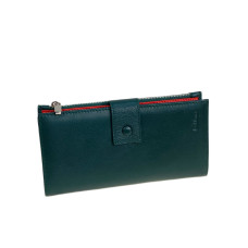 На фото 1 -  Женское портмоне из натуральной кожи, цвет  зеленый