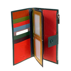 На фото 2 -  Женское портмоне из натуральной кожи, цвет  зеленый