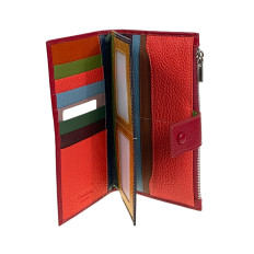 На фото 2 -  Женское портмоне из натуральной кожи, цвет бордовый