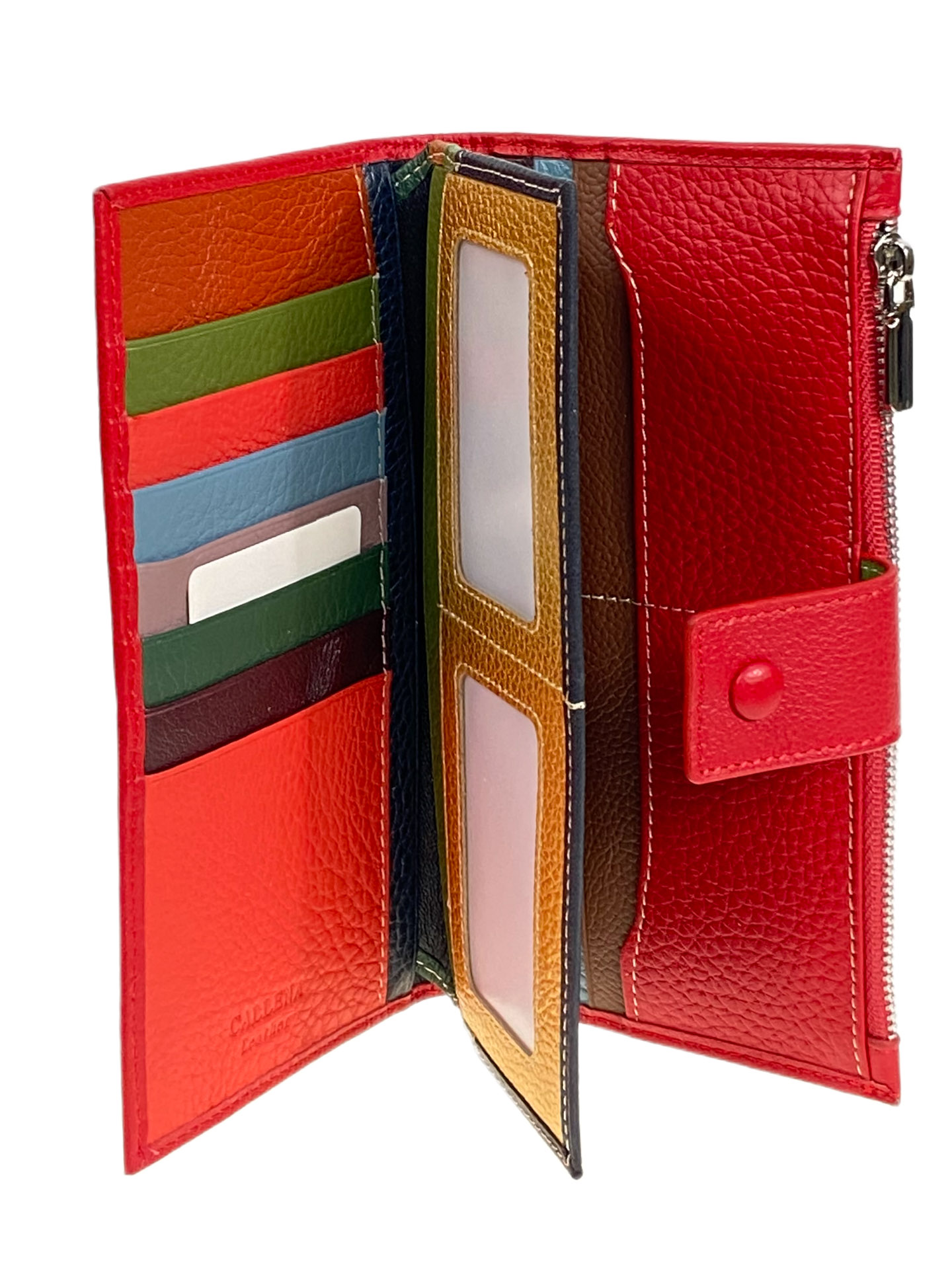 На фото 2 -  Женское портмоне из натуральной кожи, цвет красный