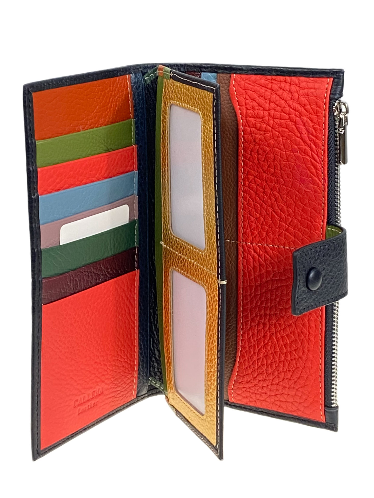 На фото 2 -  Женское портмоне из натуральной кожи, цвет черный