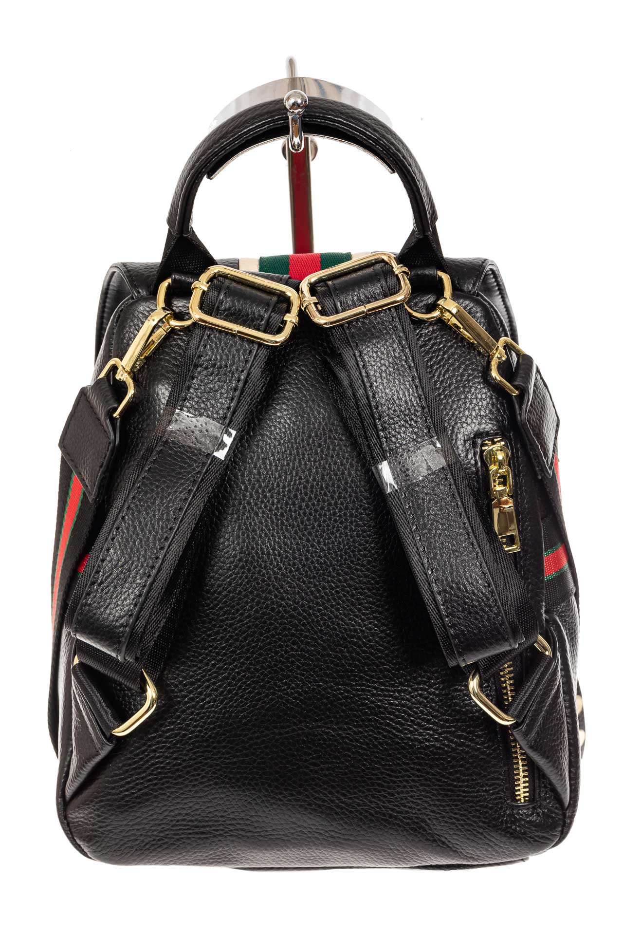 На фото 3 - Женский рюкзак трансформер из натуральной кожи, цвет черный 