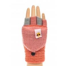 На фото 3 - Перчатки без пальцев женские, митенки, цвет рыжий