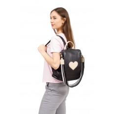 На фото 5 - Новинка: Рюкзак на плечо, декорированный вставкой сердцем