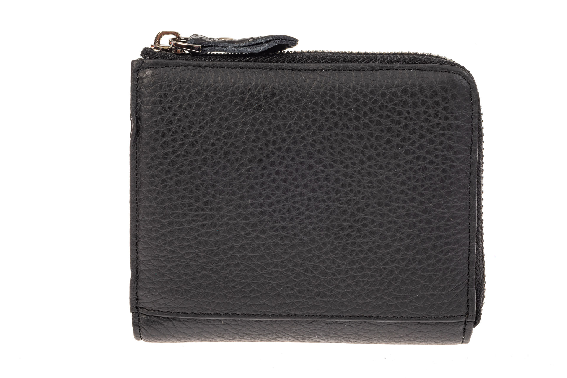 На фото 1 - Женский кошелек-портмоне из натуральной кожи, цвет черный