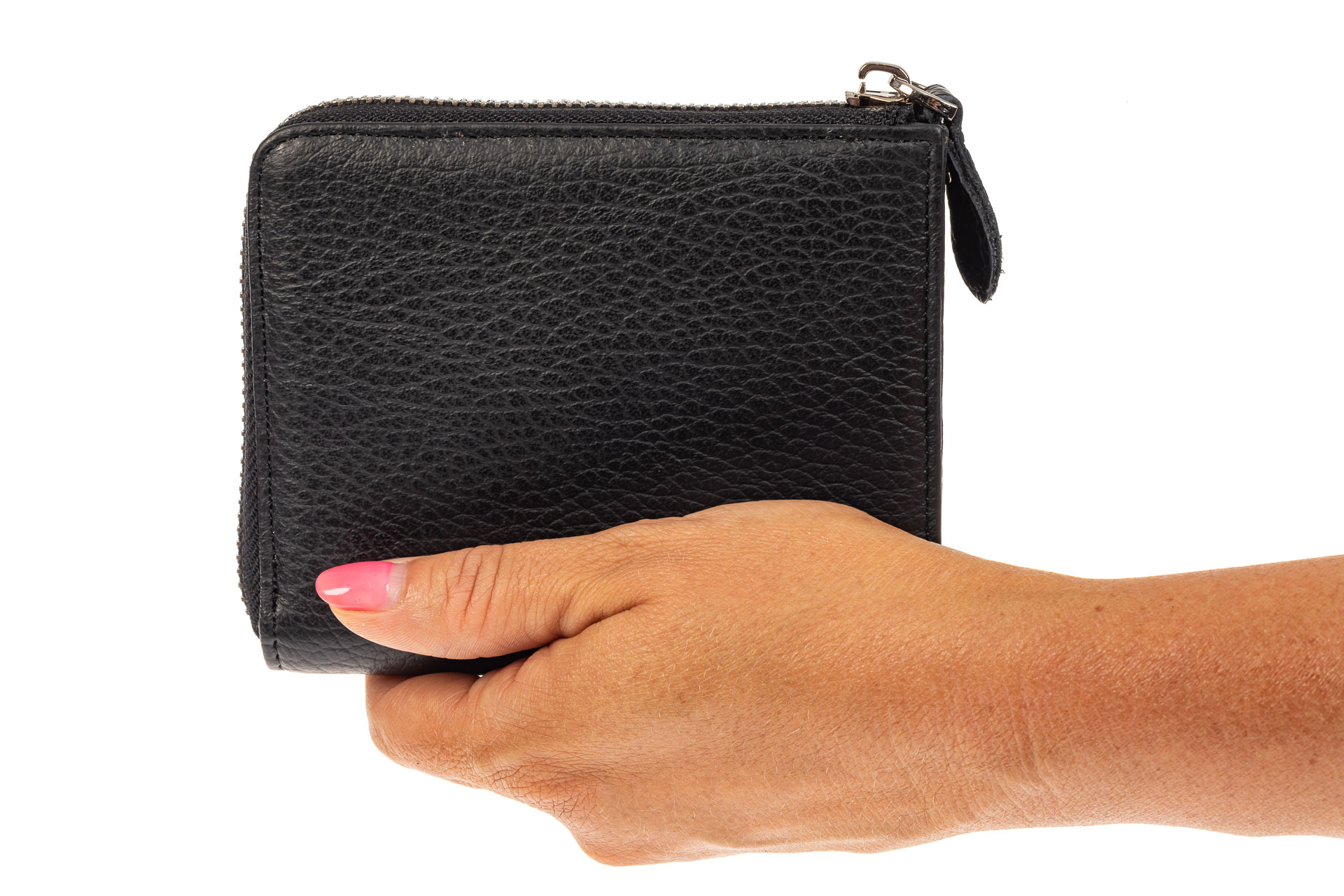На фото 3 - Женский кошелек-портмоне из натуральной кожи, цвет черный