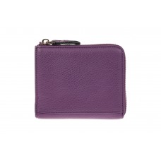На фото 1 - Женский кошелек-портмоне из натуральной кожи, цвет фиолетовый