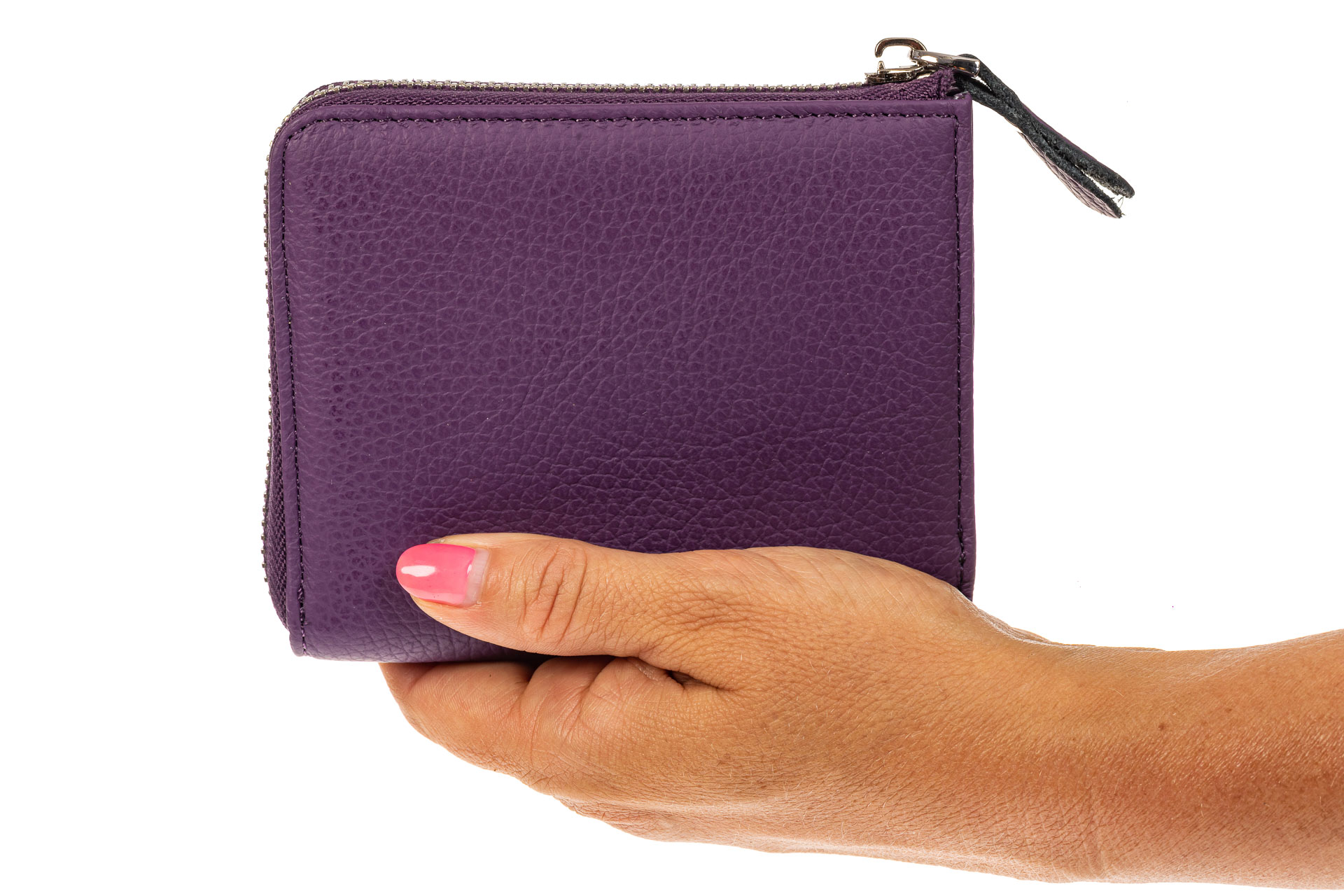 На фото 3 - Женский кошелек-портмоне из натуральной кожи, цвет фиолетовый