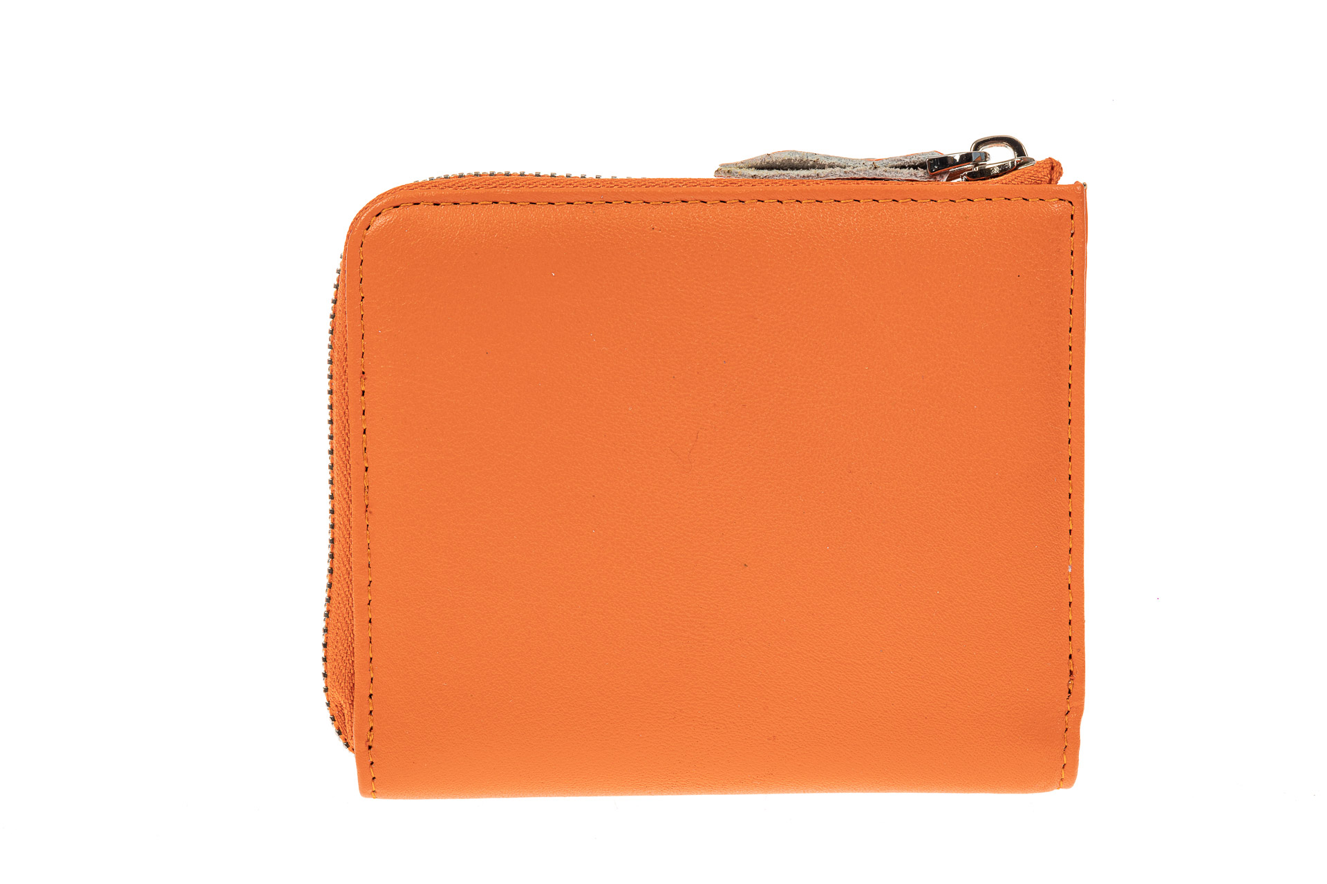 На фото 1 - Женский кошелек-портмоне из натуральной кожи, цвет оранжевый