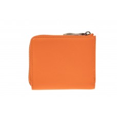 На фото 1 - Женский кошелек-портмоне из натуральной кожи, цвет оранжевый