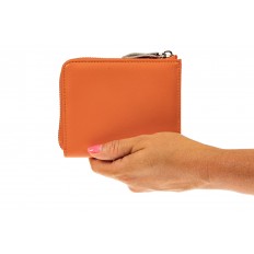 На фото 3 - Женский кошелек-портмоне из натуральной кожи, цвет оранжевый