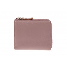 На фото 1 - Женский кошелек-портмоне из натуральной кожи, цвет пудра