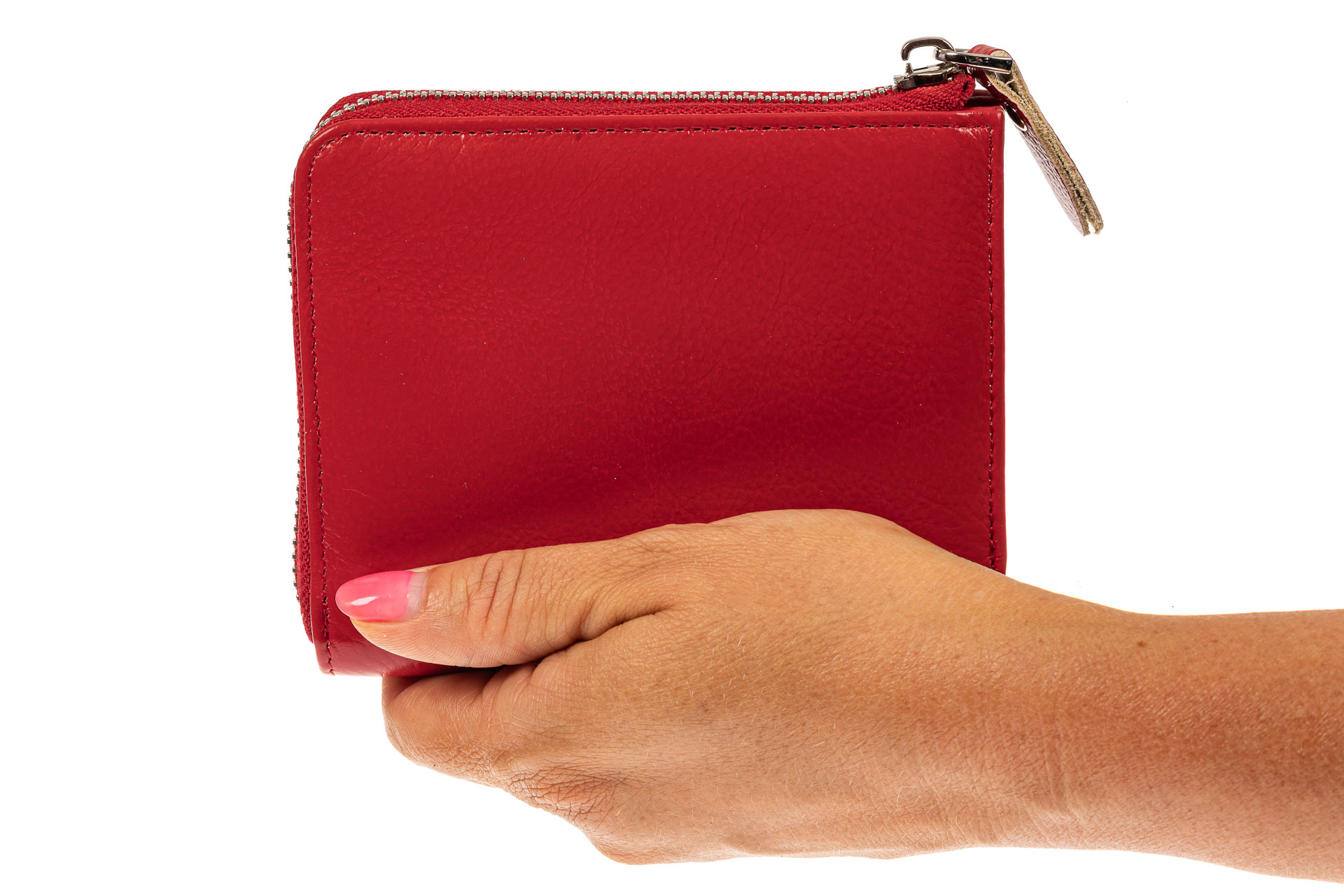 На фото 3 - Женский кошелек-портмоне из натуральной кожи, цвет красный