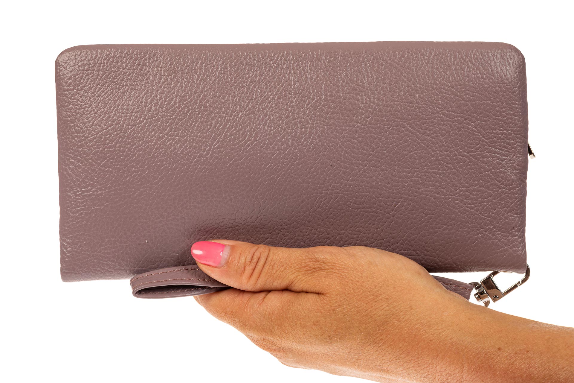На фото 3 - Женский кошелек из натуральной кожи, цвет пудра