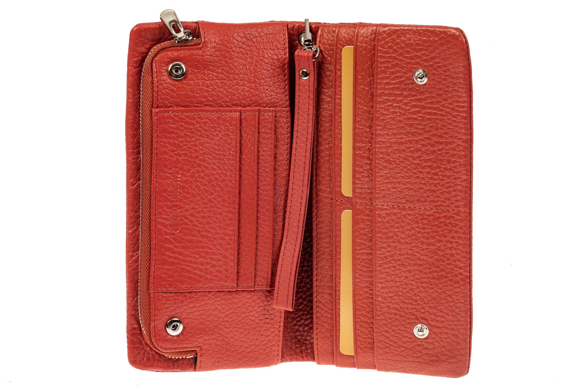 На фото 2 - Женский кошелек из натуральной кожи, цвет рыже-красный