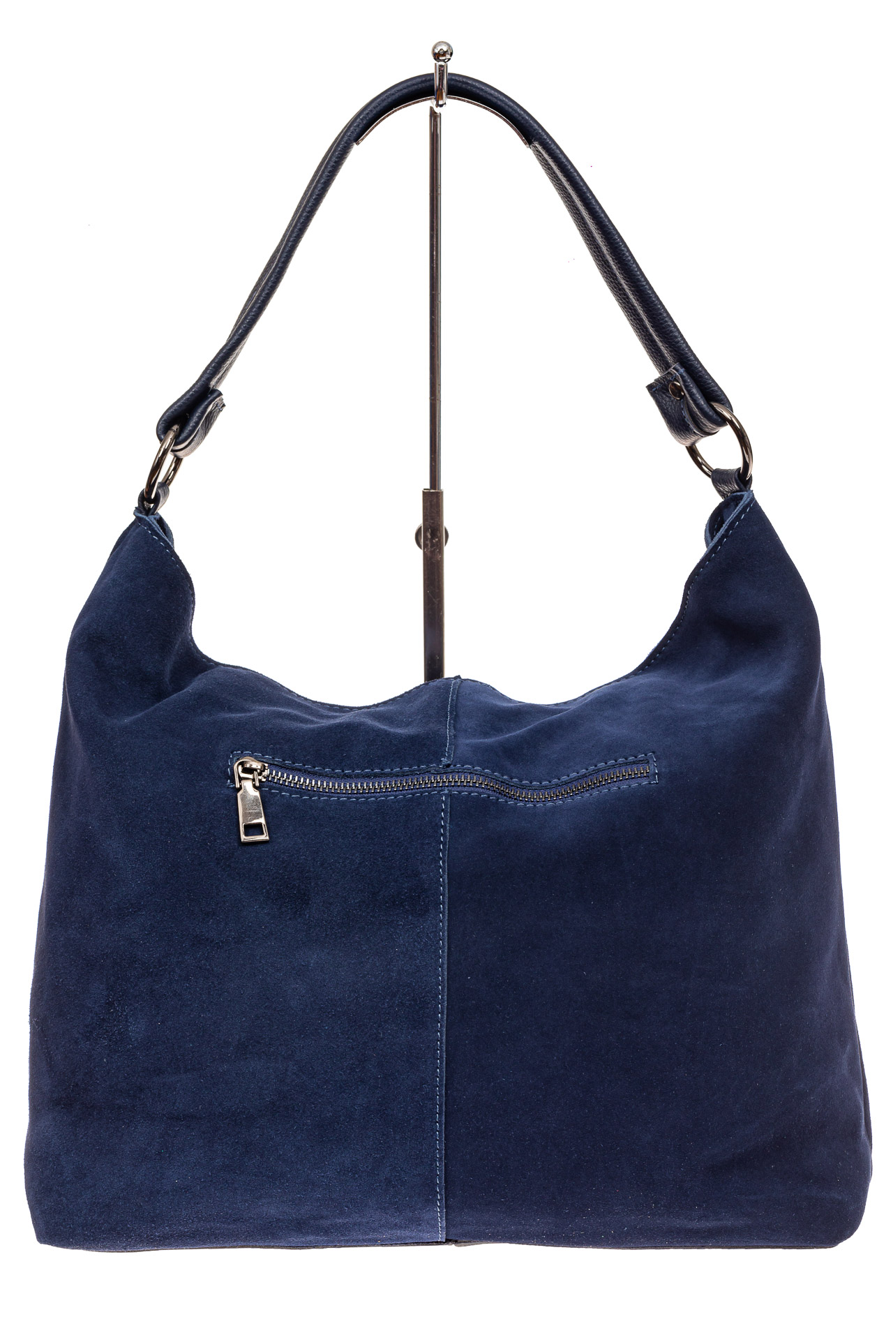 На фото 3 - Замшевая сумка тоут, цвет синий