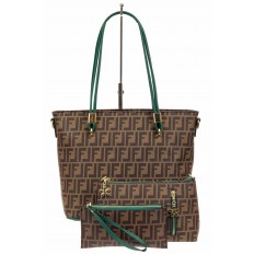 На фото 2 - Женская сумка шоппер из искусственной кожи, цвет шоколад