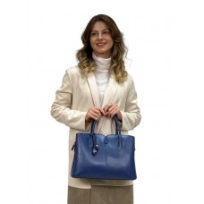 На фото 1 - Женская сумка из натуральной кожи, цвет ярко синий