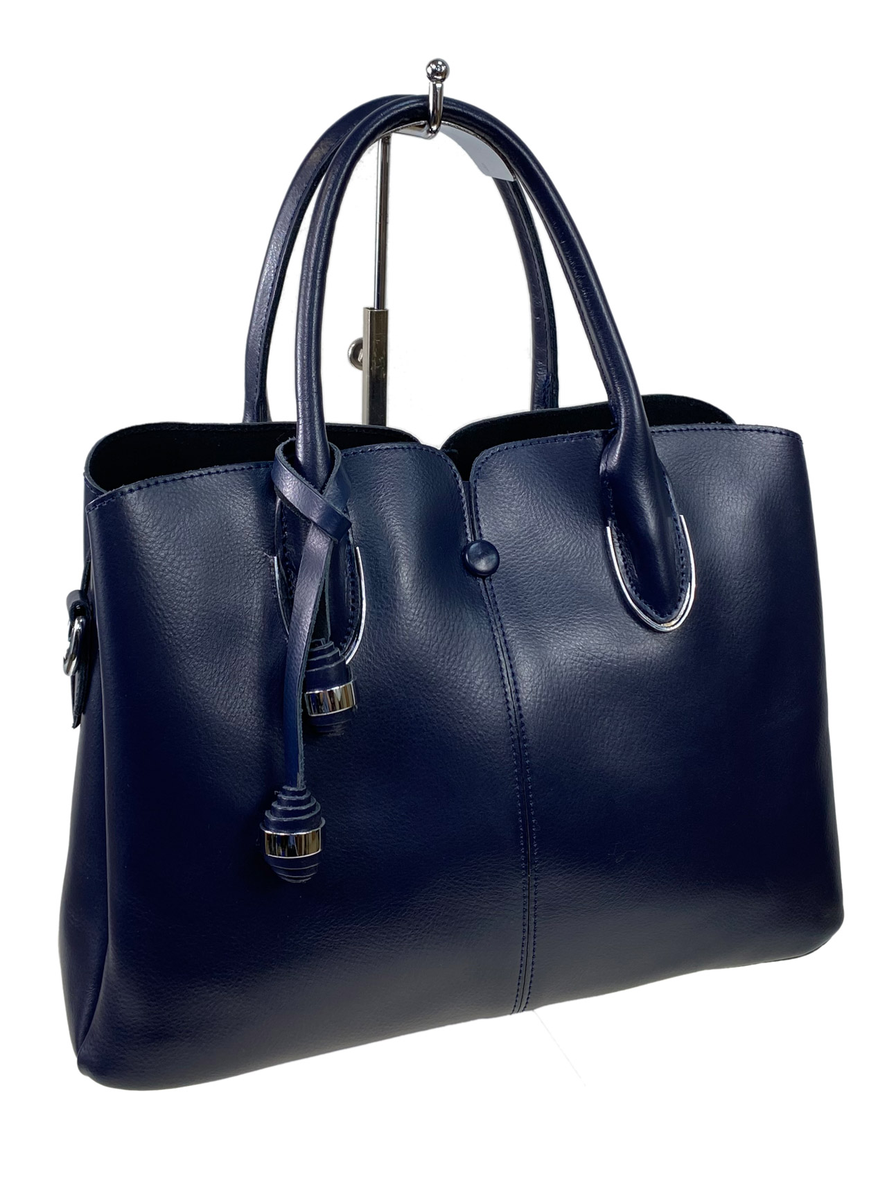 На фото 3 - Женская сумка из натуральной кожи, цвет темно синий