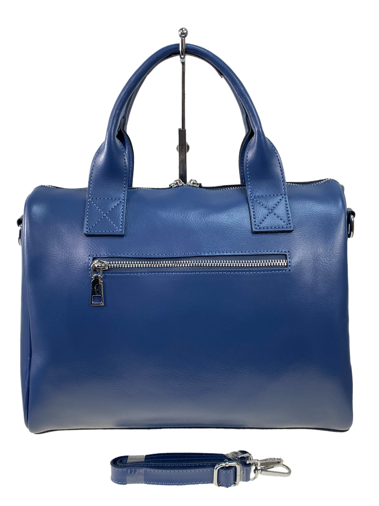 На фото 2 - Женская сумка из натуральной кожи, цвет  ярко синий