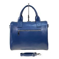 На фото 2 - Женская сумка из натуральной кожи, цвет  ярко синий