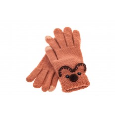 На фото 2 - Забавные вязаные перчатки женские с Touch Screen, цвет коричневый