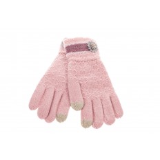 На фото 2 - Шерстяные вязаные перчатки женские с Touch Screen, цвет розовый