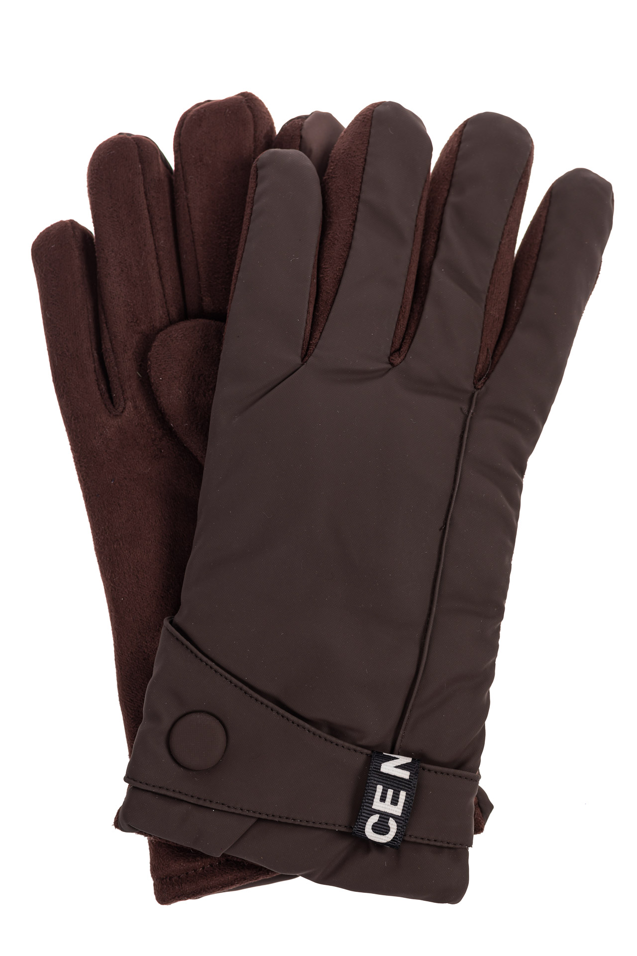 На фото 1 - Утепленные перчатки мужские с Touch Screen, цвет коричневый