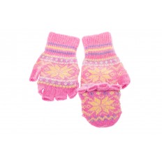 На фото 2 - Перчатки без пальцев женские, митенки вязаные, цвет лиловый