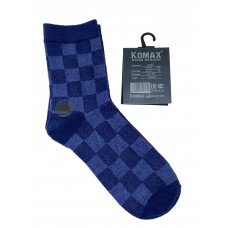 На фото 1 - Клетчатые мужские носки, цвет синий