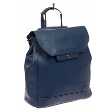 На фото 1 - Женский рюкзак трансформер из натуральной кожи, цвет синий