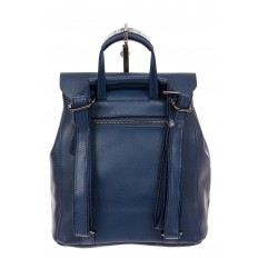На фото 3 - Женский рюкзак трансформер из натуральной кожи, цвет синий