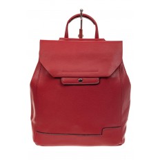 На фото 2 - Женский рюкзак трансформер из натуральной кожи, цвет красный