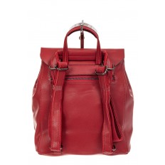 На фото 3 - Женский рюкзак трансформер из натуральной кожи, цвет красный