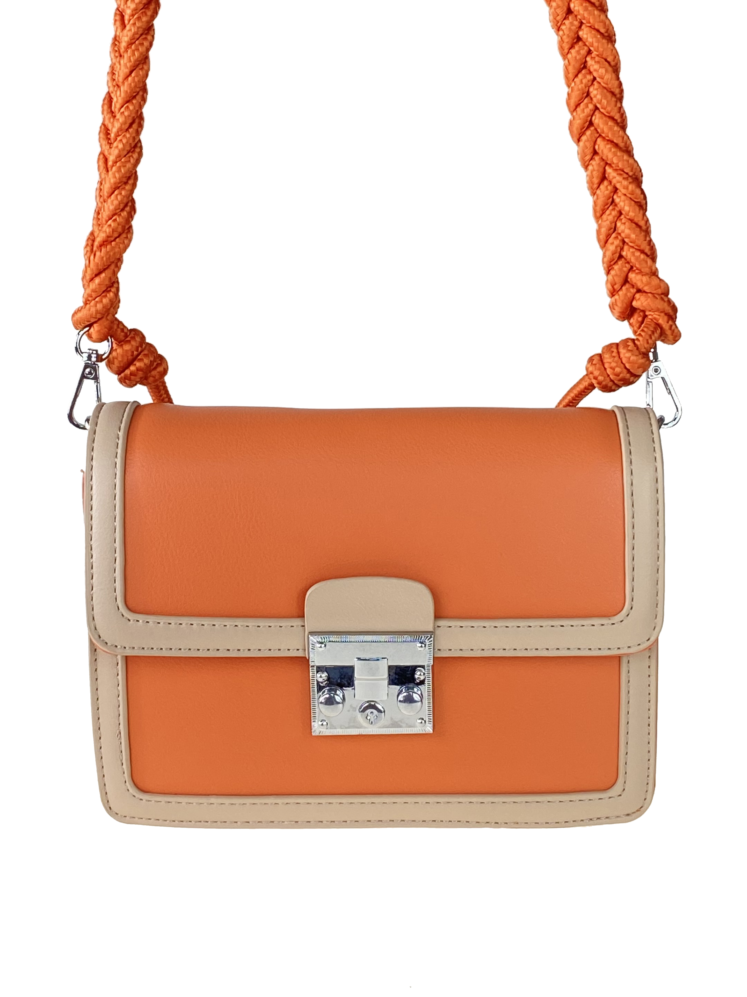 На фото 2 - Женская летняя сумка сэтчел из экокожи, цвет оранжевый