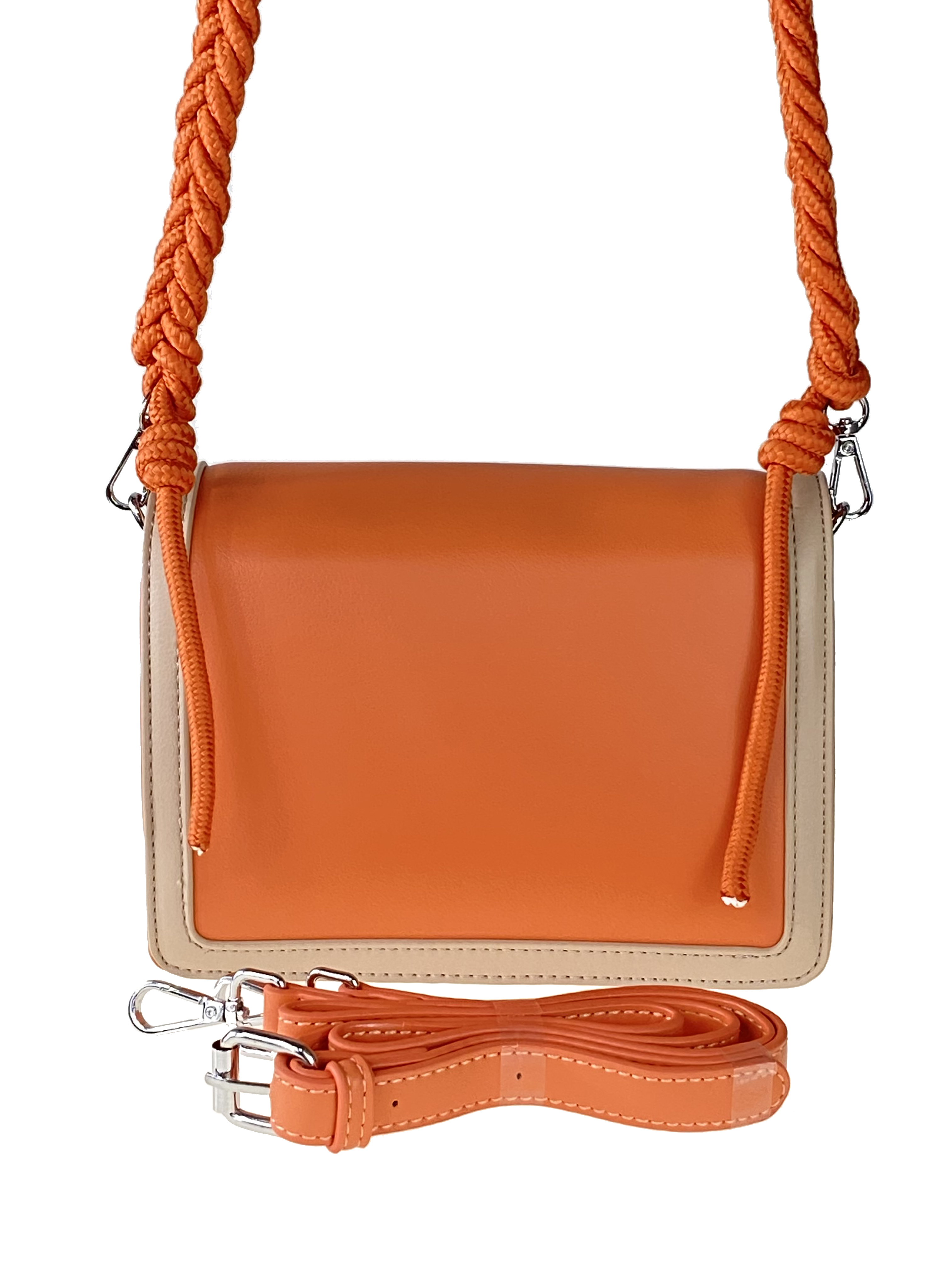 На фото 3 - Женская летняя сумка сэтчел из экокожи, цвет оранжевый