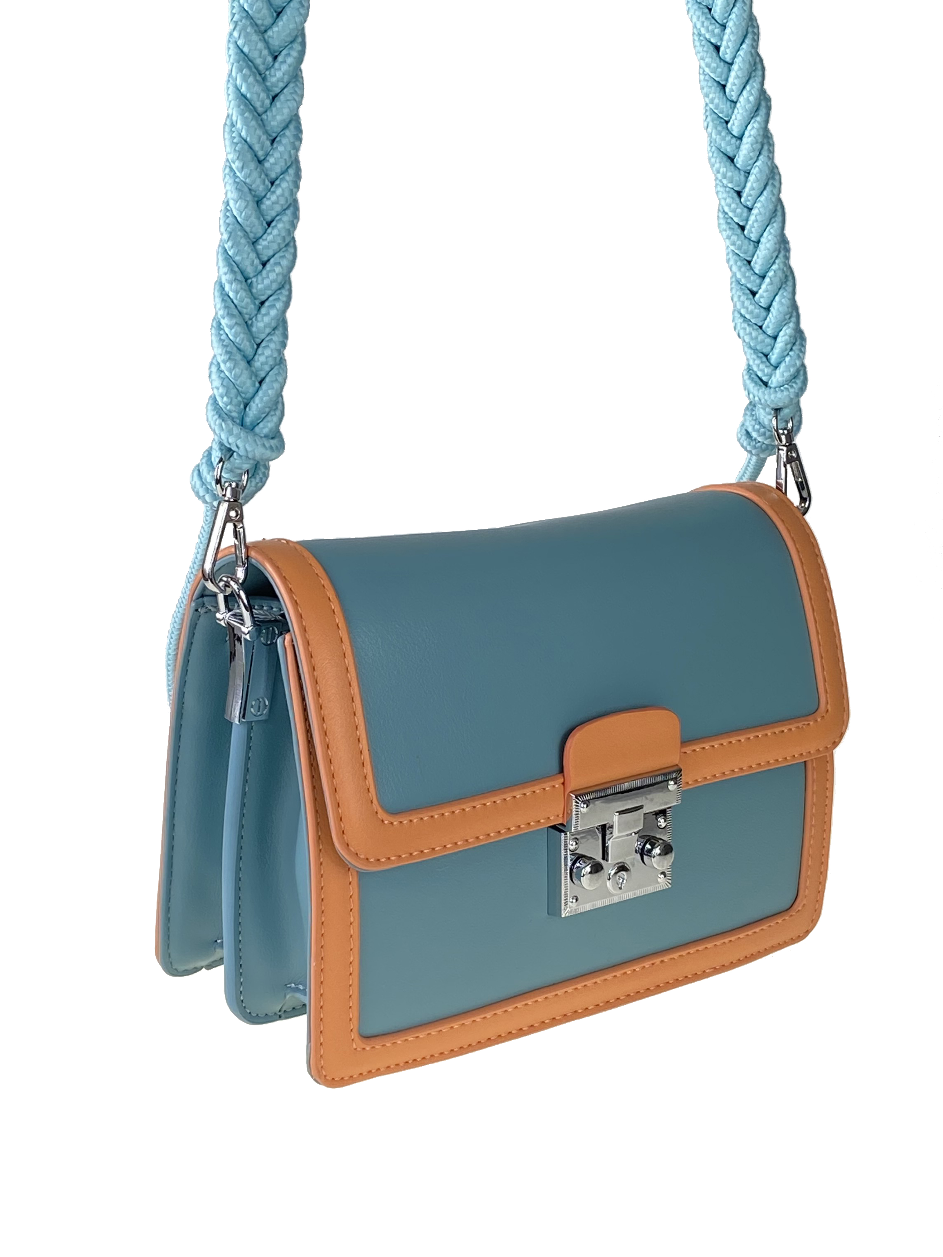 На фото 1 - Женская летняя сумка сэтчел из экокожи, цвет бирюзовый