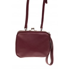 На фото 3 - Оригинальная женская сумка, комбинированная модель, цвет бордовый