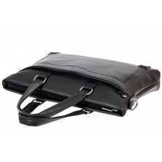 На фото 4 - Мужской портфель из фактурной искусственной кожи, цвет чёрный